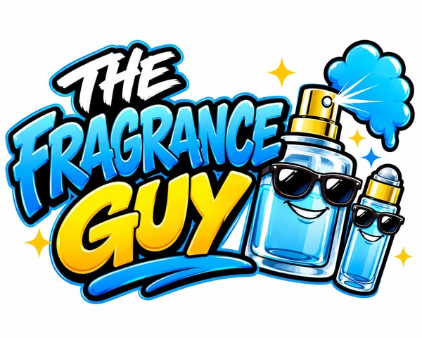 The Fragrance Guy — logo with his two bottle mascots